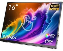 MINIX SF16 16” Portable Monitor - Touchscreen - IPS Beeldscherm - Inclusief Beschermhoes - Full HD - sRGB - HDMI - Zwart