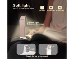 Oplaadbare Boekenlamp met Klem - USB Oplaadbaar, Opvouwbaar, 3 Amber Kleuren & 4 Helderheidsniveaus