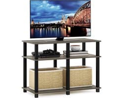 TV Meubel Hout tot 40 Inch - Frans Eiken en Zwart - Compact en Stijlvol