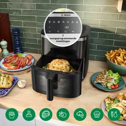 Bosch MAF671B0 Airfryer XXL - Serie 6 - 7,2L - Shake alarm - Kijkvenster - Warmhoudfunctie - 7 programma's - Tot 5 personen - Zwart — thumbnail 11