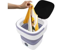 ElevateCommerce – Mini Opvouwbare Wasmachine 12L | Draagbare Reis Wasmachine met 3 Programma’s & Centrifuge | Compact voor Babywas, Camping & Studenten