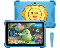 Blackview LINK 1 Kids - Tablet - 16GB RAM - 64GB ROM - 8.68 inch - 5000mAh - Android 16 - Met pen - Beschermhoes - Blauw