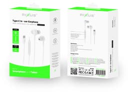 Rixus RXHD56CW USB-C Wired Earbud With Microphone White — thumbnail 4