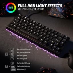 ATTACK SHARK X68 HE - Rapid Trigger - Hall Effect - 8000Hz - 0.01mm RT - Magnetisch Gaming Toetsenbord - RGB - 60% - QWERTY - Wired - Zwart — thumbnail 5