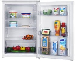 Tomado TLT5501W tafelmodel koelkast energiezuinig - 126 liter - Zonder vriesvak - 55 cm breed - Zeer stil: 35 dB - Led-verlichting - Energielabel C - Vrijstaand - Wit