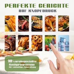 Lunekiss Dual Airfryer 9L 2x4,5L – Dubbele Mand – 2000W – LED Touchscreen – 10 Programma’s – 80-200°C – met Kijkvenster — thumbnail 9