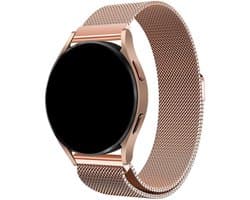 Stravo Smartwatch Milanees bandje 20mm - Roze Goud - Luxe Milanese Horlogebandje geschikt voor Samsung Galaxy Watch 7 / 6 / 5 / Pro / 4 / 3 / Active 2 - Polar Ignite / Unite – Huawei