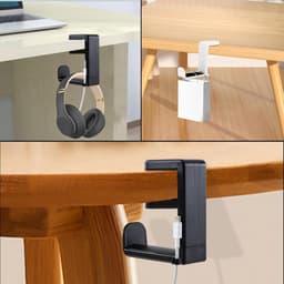 Hoofdtelefoon Houder - Koptelefoonstandaard Tafel - Bureau Organisatie - 360 Graden Draaibaar - 12 x 11 x 5.5 cm - Zwart — thumbnail 3