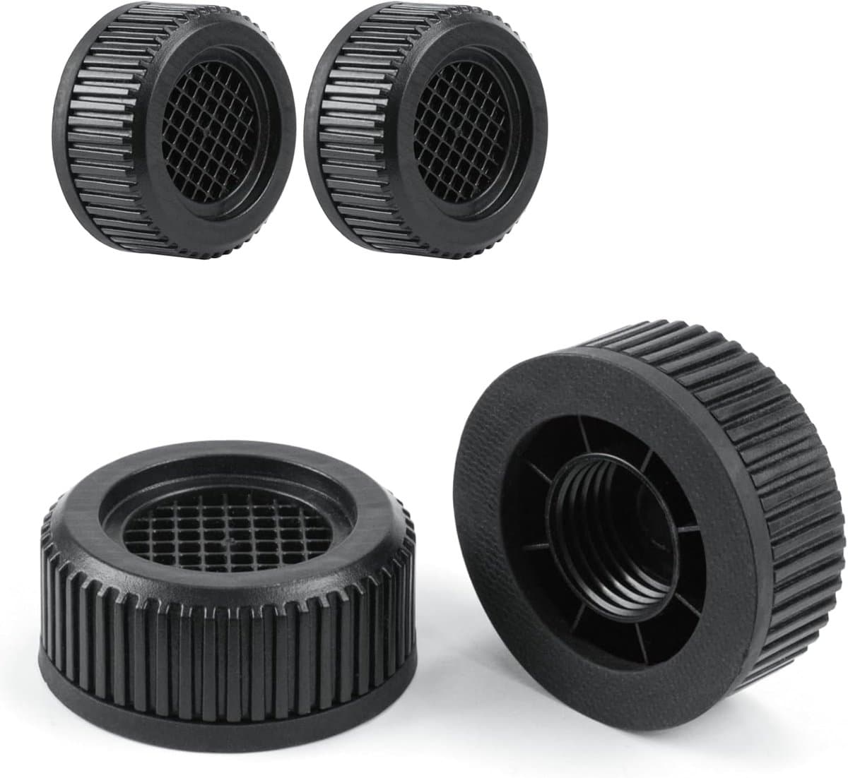 4 stuks antislipmatten, wasmachine, voetdemper, anti-vibratie, wasmachine, trillingsdemper, anti-vibratiemat, onderstel voor droger, koelkast (rond, zwart) — afbeelding 1