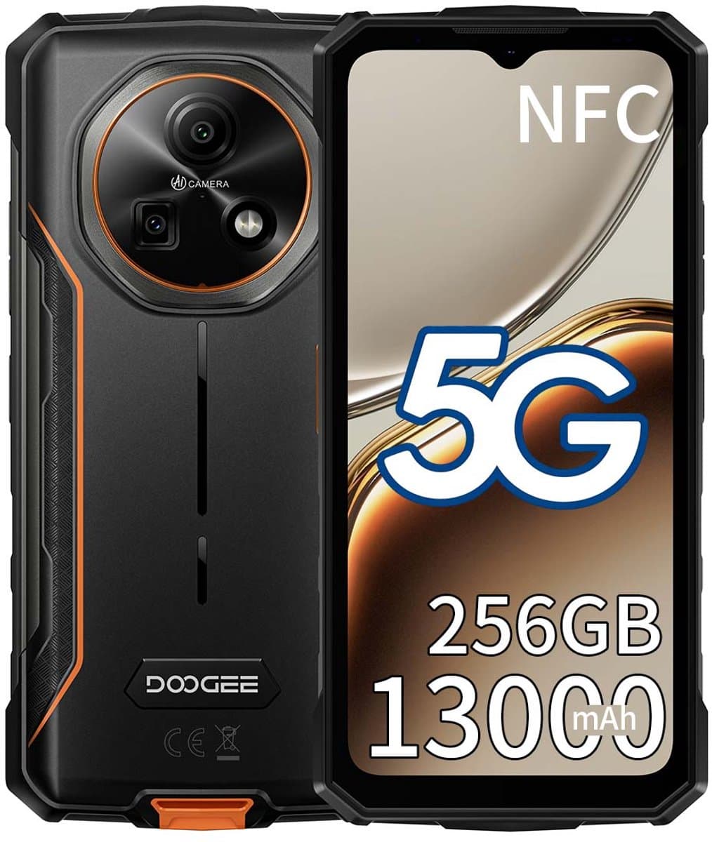 DOOGEE Fire 7 Robuuste Smartphone - IP68/IP69K Outdoor Telefoon - Dual SIM 5G - 16GB RAM - 256GB ROM - 13000mAh 18W - Android 15 - 6,6 inch - 64MP AI-camera - NFC, GPS, OTG - Oranje — afbeelding 1