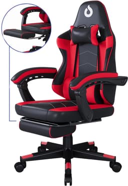 Stane Verstelbare Ergonomische Gamestoel met Voetsteun - Bureaustoel Gaming chair - Game Stoel Rood/Zwart — thumbnail 1