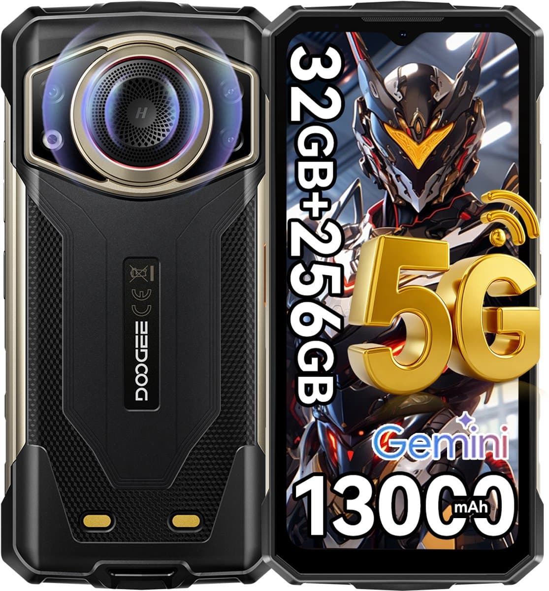 DOOGEE Fire 7 Ultra Robuuste smartphone - Gemini AI - 32GB RAM - 256GB ROM - 13000mAh 33W - 6,56 inch - Dual SIM 5G - IP68/IP69K Outdoor Telefoon - POC & BT walkietalkie - SOS-knop - NFC, GPS, OTG — afbeelding 1
