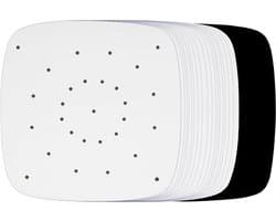 Allecto Olie-absorptie Vellen voor Air Fryer Stoommand - 10 stuks - Geperforeerd - Geschikt voor 7 inch/18 cm - Liners Papier - Vierkant