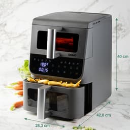 DOMO DO550FR Dubbele Airfryer XX - Heteluchtfriteuse - 3,5 + 6,5 L – 2500 W - Grijs — thumbnail 6