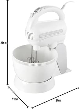 RWB® Mixer met Mengkom - Keuken Mixer - Mix Machine - Wit - ‎26 x 6 x 7 cm — thumbnail 5