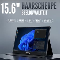 Portable Monitor Flex 15.6" Touchscreen - Full HD Draagbare monitor - Draagbaar scherm met USB-C & HDMI - Plug & Play - Incl. Beschermhoes — thumbnail 2