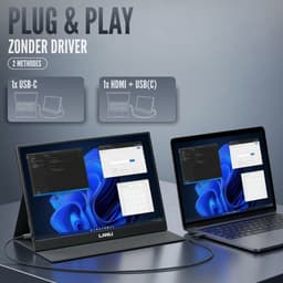 Portable Monitor Flex 15.6" Touchscreen - Full HD Draagbare monitor - Draagbaar scherm met USB-C & HDMI - Plug & Play - Incl. Beschermhoes — thumbnail 6