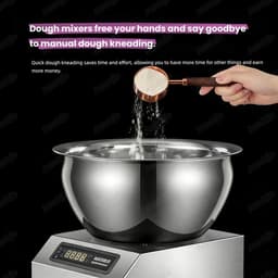 Elektrische Deegkneedmachine - Professionele Mixer - Restaurant Keuken - Bidirectionele Rotatie - 5kg Capaciteit — thumbnail 3