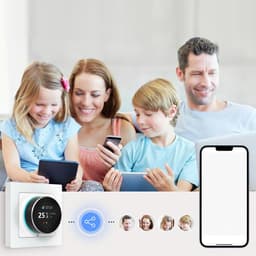 Slimme Thermostaat - Programmeerbare WiFi - Energie Besparen - Uniek Omgevingslicht - 86x86mm Doos - Zwart — thumbnail 5