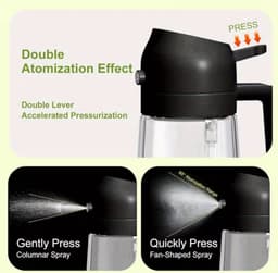 Olie Dispenser 2-in-1 – Spray & Schenkfles 470ml – Lekvrij – Voor Airfryer, BBQ en Keuken – Olie Sprayfles – Zwart — thumbnail 3