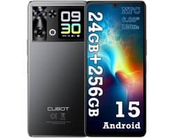 CUBOT P90 Smartphone - 24GB RAM - 256GB ROM - 5100 mAh - 6,88 inch 120 Hz- Android 15 - Dual SIM 4G - 64MP+16MP - NFC - GPS - Face ID - Zwart