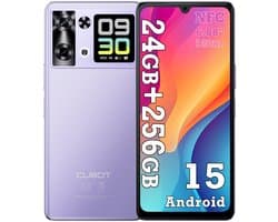 CUBOT P90 Smartphone - 24GB RAM - 256GB ROM - 5100 mAh - 6,88 inch 120 Hz- Android 15 - Dual SIM 4G - 64MP+16MP - NFC - GPS - Face ID - Paars