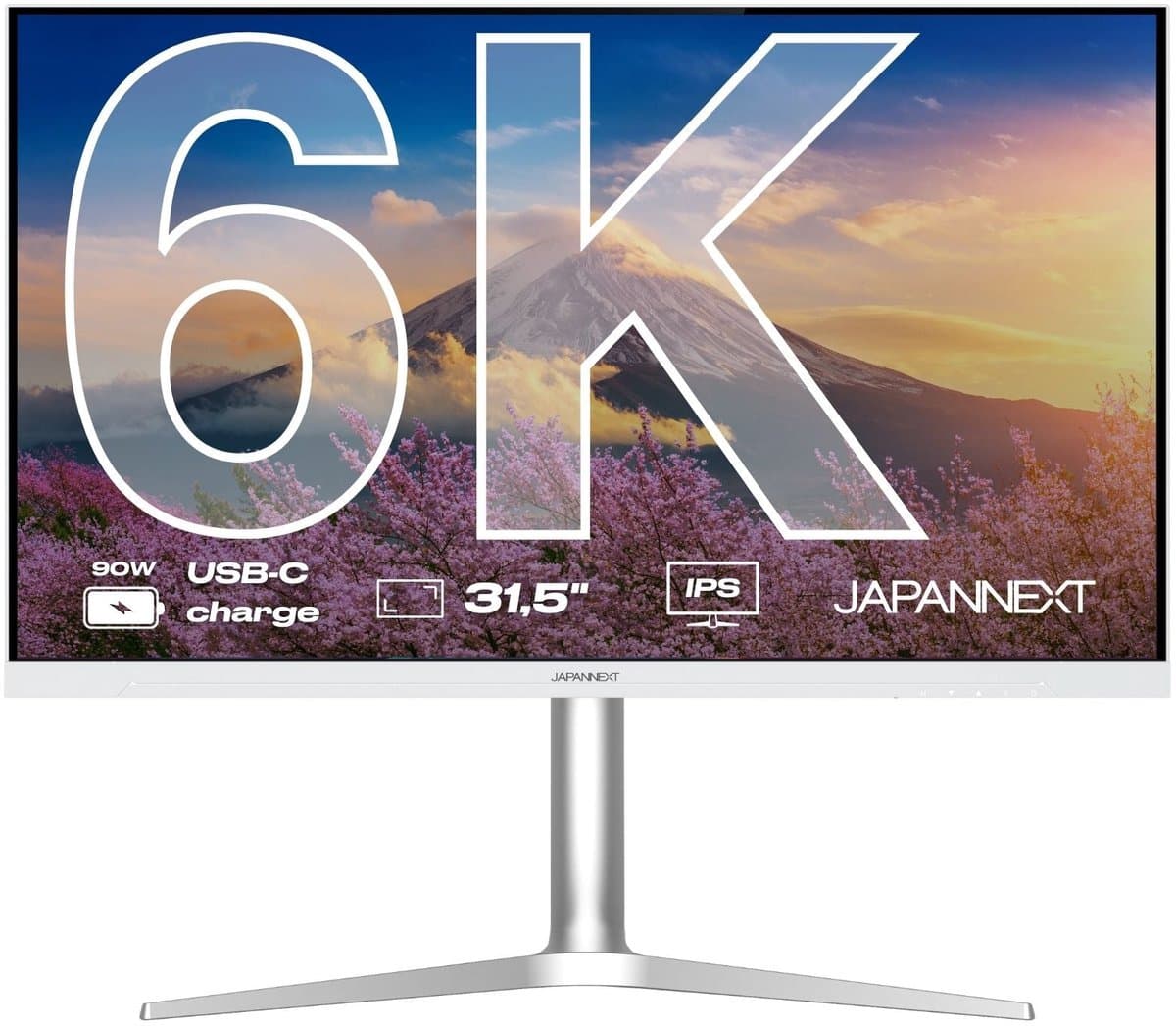 JAPANNEXT Monitor 32" IPS 6K (6016x3384) Wit | JN-IPS326K-HSPC9 — afbeelding 1