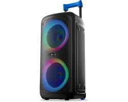 Draadloze Bluetooth Speaker Box met 80W Vermogen, RGB Disco Verlichting en Afstandsbediening