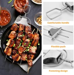 2 stuks - BBQ-vork - Barbeque grillspiezen - vleespennen - vleesspies - vleesvork - Marshmallow spiezen - BBQ accessoires - Geschikt voor vlees, kip, worst en groenten — thumbnail 3