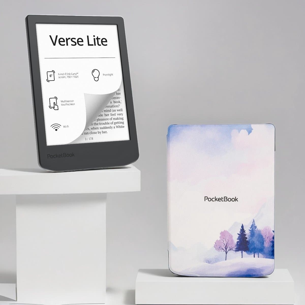 PocketBook Verse Lite - E-reader - Midnight Grey - Voordeelbundel met Wintertime Hoesje — afbeelding 1