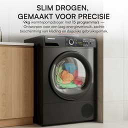 Heinner - Warmtepompdroger - 9 KG - 15 Programma’s - LED Display - Trommelverlichting - Zilver — thumbnail 8