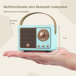 TENZHVXI - Retro Bluetooth-luidspreker - Vintage Radio Bluetooth-luidspreker - 3W Krachtig Geluid/FM-Radio 87–108 MHz - Blue — thumbnail 4