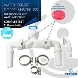 Dubbele Aansluiting Wasmachine en Droger met Terugslagbeveiliging | 1 Inch — thumbnail 2