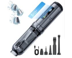 Draadloze stofzuiger met verstelbare zuigkracht, laag geluidsniveau, draagbare autostofzuiger met LED-digitaal display