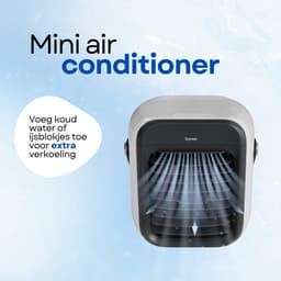 Dynter Mobiele Aircooler – Draadloze Luchtkoeler – Mini Ventilator met Batterij – Compact, Stil & Draagbaar – Zwart (SM211) — thumbnail 5