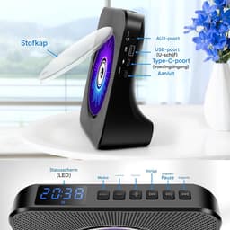 TENZHVXI - Cd-speler - Draagbare Cd-speler Met Bluetooth - Verticale Desktopontwerp/Lcd-scherm/HiFi-luidsprekers - 1 Stuk - Zwart — thumbnail 3