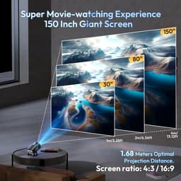 D&A Beamer - Mini Beamer - Projector - Mini Projector - Beamer 4K - Projector Beamer - Full HD - Bluetooth - HDMI - Zwart — thumbnail 3