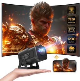 D&A Beamer - Mini Beamer - Projector - Mini Projector - Beamer 4K - Projector Beamer - Full HD - Bluetooth - HDMI - Zwart — thumbnail 1