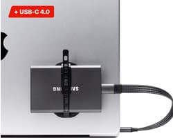 CRAP.SUPPLY® - Universele Magnetische SSD Houder + USB-C 4.0 Kabel — Laptop & iPhone Mount - Carbon Fiber - Bundel