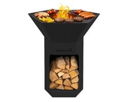 Barbecook Nestor Original - Houtbarbecue - Gegalvaniseerd staal - Zwart - 92x92x101cm
