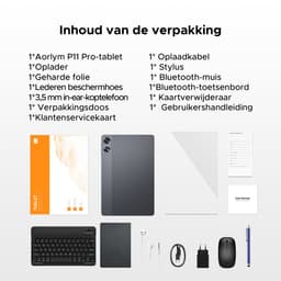 Aorlym P11 Pro - Tablet - 48 GB RAM (8+40 GB) + 128 GB ROM (2 TB/TF) - 11 inch FHD+ 90 Hz - Android 16 - 8800 mAh/18 W - T7250 - Dubbele luidsprekers - Gemini AI - Face ID - Widevine L1 - Complete accessoirebundel met toetsenbord en stylus — thumbnail 3