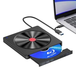 Rolu Draagbare DVD Speler – Draagbare Blu Ray/BD/CD Speler – USB C - USB 3.0 – Windows & Mac – Laptop — thumbnail 1