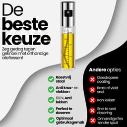 QualitéCuisine® Olijfolie Sprayer 100ml – Vernieuwde Versie – Olie Sprayfles / Olieverstuiver – Airfryer Accessoires – Voor BBQ, Bakken & Koken – Incl. Spatel, Bakkwast, Trechter & Schoonmaakborstel — thumbnail 6