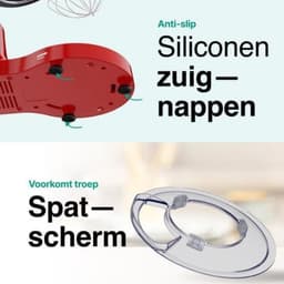 Core® Mixer met mengkom - Mixer - Mixer met mengkom keukenmachine - Rood - ‎39 cm x 24 cm x 32 cm — thumbnail 2