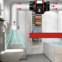 Afzuigventilator - Kanaalventilator - 150mm 80W Kanaal Ventilator - 540m³/h & 2 Snelheden - Met Afstandsbediening & IP44 - Voor Badkamer, Keuken & Kas - Krachtig & Stil in Gebruik — thumbnail 4