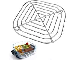 Grillrooster - Kookrooster geschikt voor Ninja CRISPi friteuse - accessoire voor airfryer - Zilver - 20×20×2cm