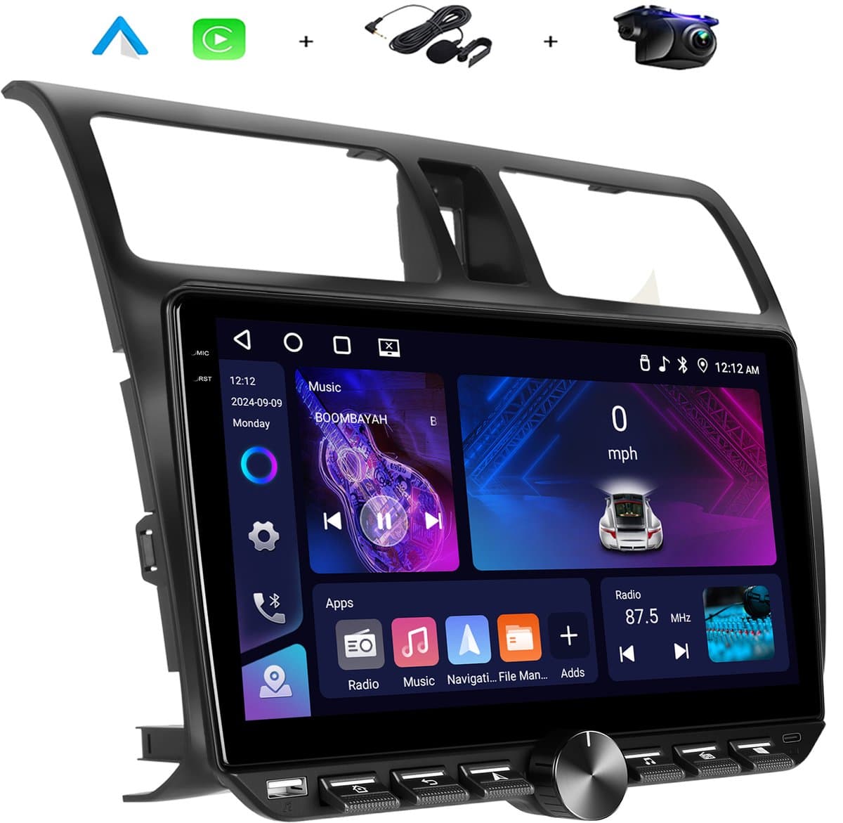 Boscer Autoradio - Geschikt voor Suzuki Swift 2005-2010 - Android 15 - 4+64GB - Draadloze Apple Carplay & Android Auto - 10.1 Inch HD IPS Touchscreen - GPS Navigatiesysteem - Bluetooth, USB, WiFi & MP5 - Achteruitrijcamera & Microfoon — afbeelding 1