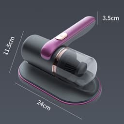 Huisstofmijt Stofzuiger - UV Lamp Sterilisator - Reiniger - Bank & Matras - Tapijt - Meubel & Zetel - Bacterie, Mijt & Schimmel Bestrijder - Zonder Zak - USB-C Opladen - Paars/Grijs — thumbnail 2