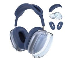 Beschermset voor Apple AirPods Max - 3-delige Set - Hoofdband Cover, Oorkap Beschermers & Reishoes - Siliconen & Hardcase - Airpods Hoesje - Blauw