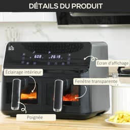 Olievrije Airfryer 8L met 8 Vooraf Ingestelde Programma's - Koken, Braden en Grillen — thumbnail 4